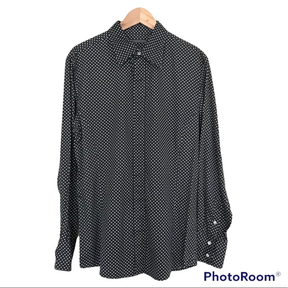 John Varvatos 100% Cotton Polka Dot Print Men’s Shirt - Picture 2 of 13
